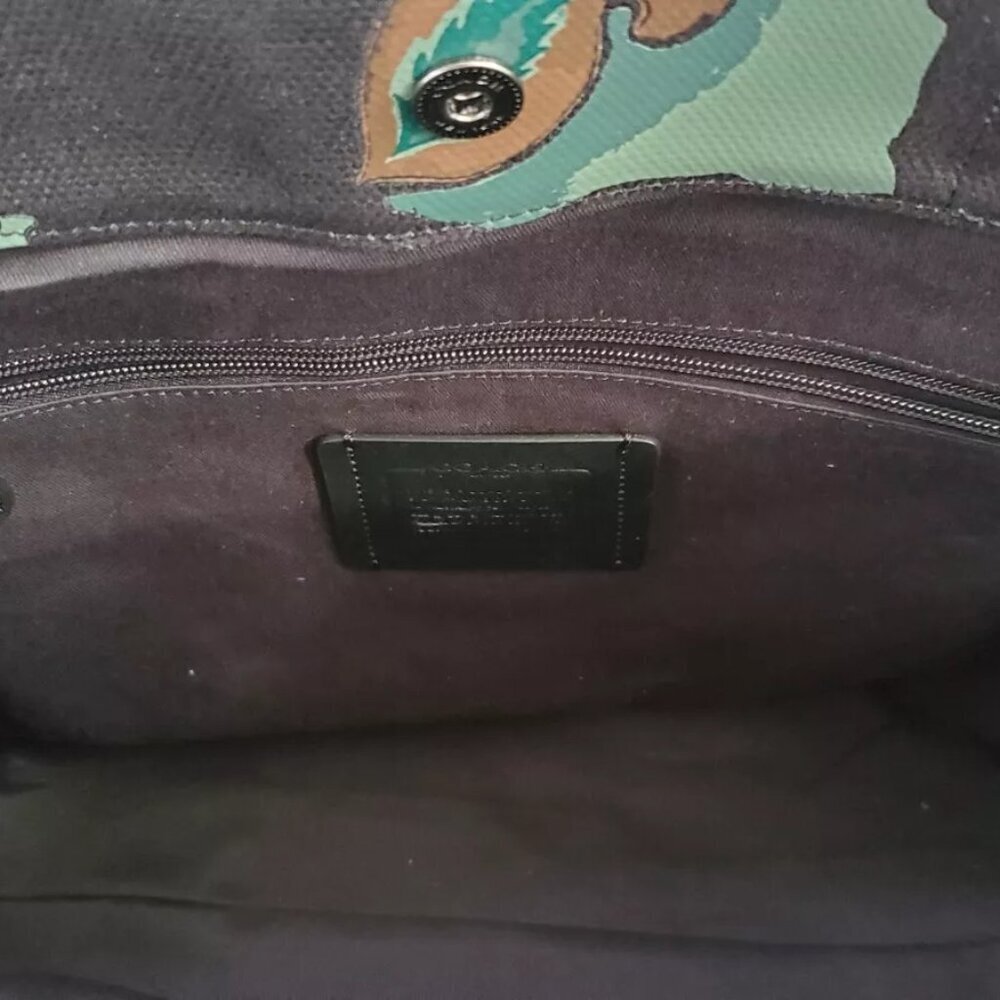 COACH LIMITED EDITION Field Tote 38 Leather Reinforced Bottom Gun Metal Accents - Picture 7 of 13